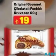 ORİGİNAL GOURMET ÇİKOLATALI FINDIKLI KRUVASAN 60 G